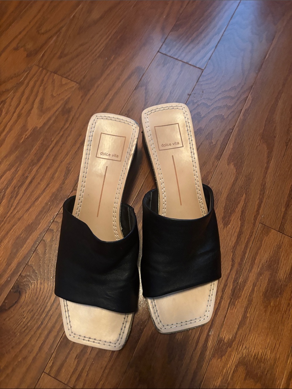 Dolce Vita Black Wide-Band Slide Mules
